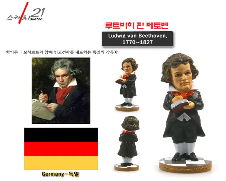 Статуэтка композитор из смолы ручной работы со знаменитостями всего мира