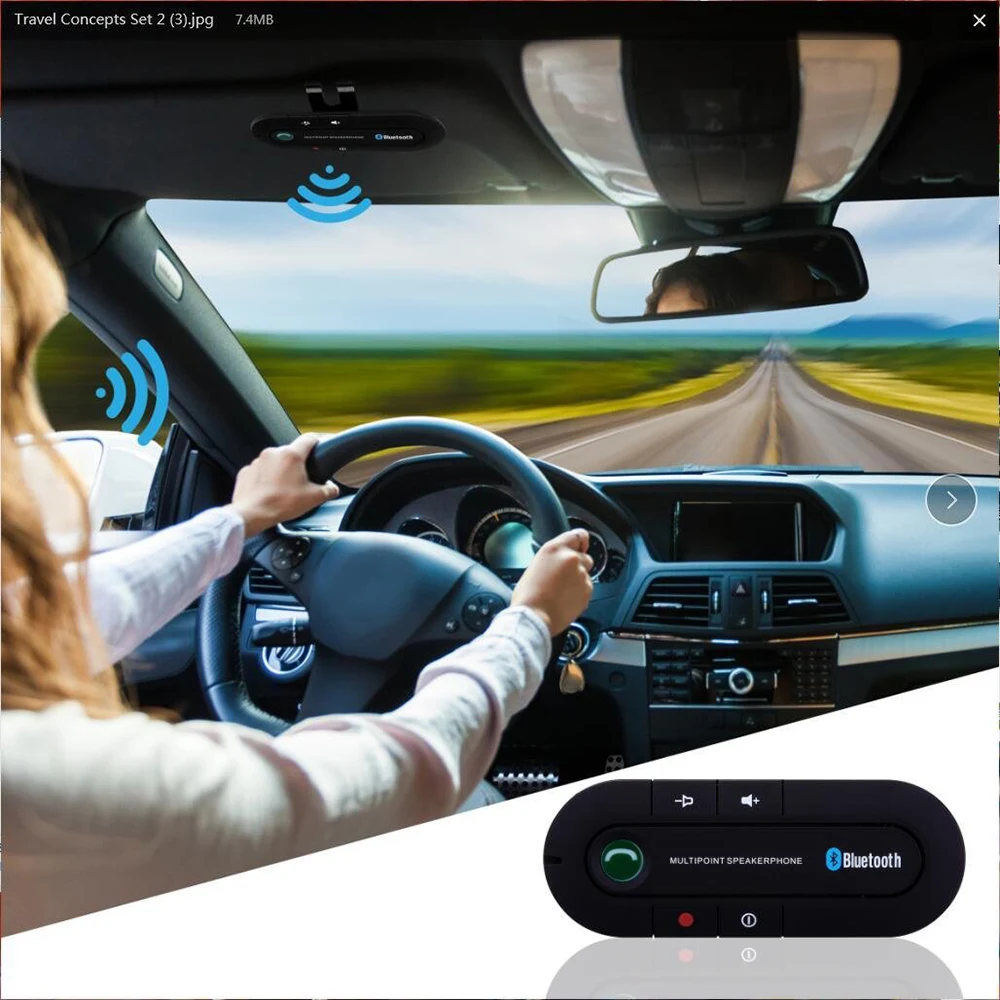 Bluetooth Handsfree Car Kit Солнцезащитный козырек клип динамик телефонный Звонок MP3