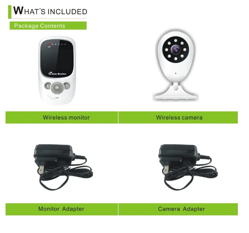 BabyKam Wireless Digital Video Baby Monitor 2.4inch Security Camera Intercom Radios Night Vision LED Temperature | Безопасность и