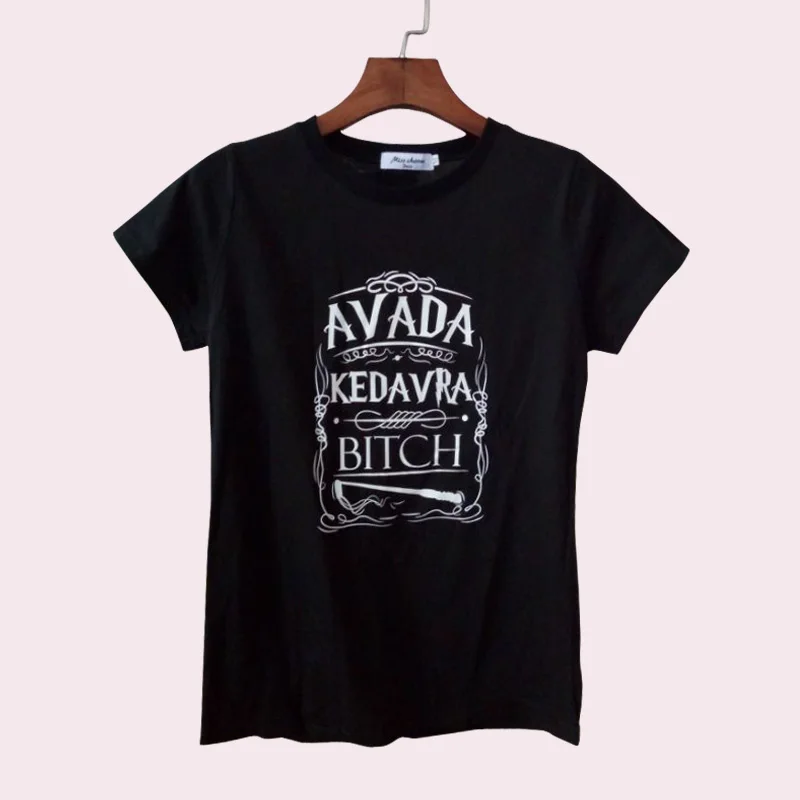 Avada Kedavra Homme, женская футболка с буквенным принтом, модная, harajuku, хлопковая футболка, femme,, летние брендовые Забавные топы в стиле панк