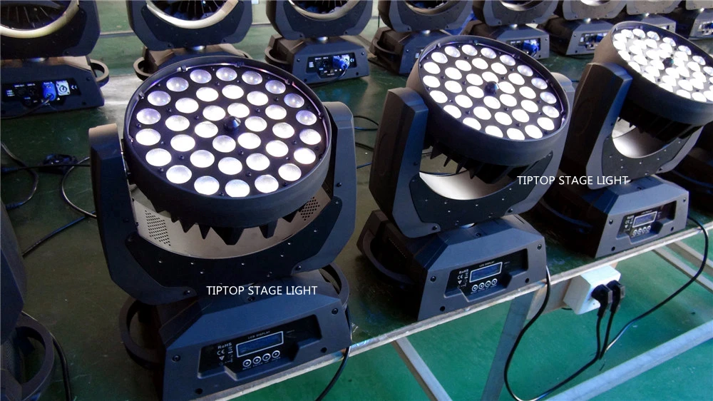 Низкий уровень шума 36x10 Вт 4в1 Zoom Led движущийся головной свет RGBW цвет DMX 512 KTV Led движущийся луч эффект AC110V-240V dj ktv club