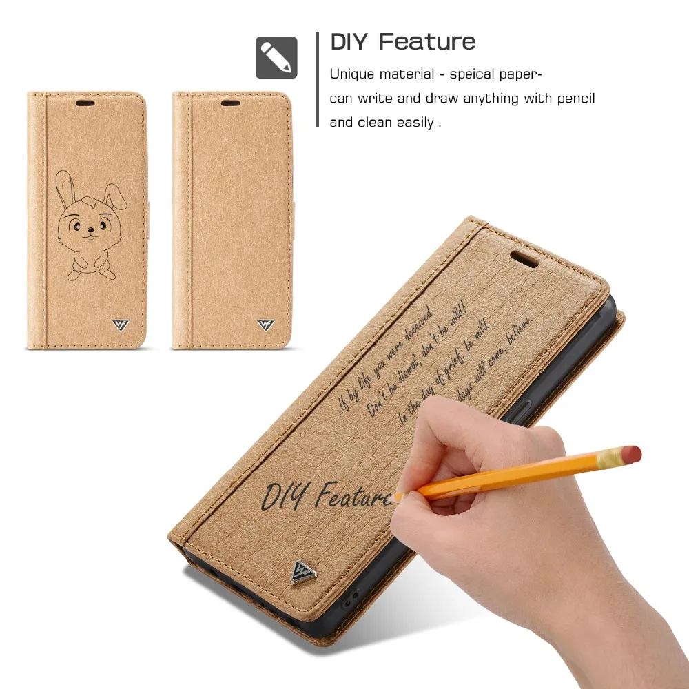 DIY чехол из крафт-бумаги с буквенным принтом для samsung Galaxy Note 8, роскошный флип-чехол с магнитной подставкой для телефона Galaxy Note 8 S8 S7, чехол