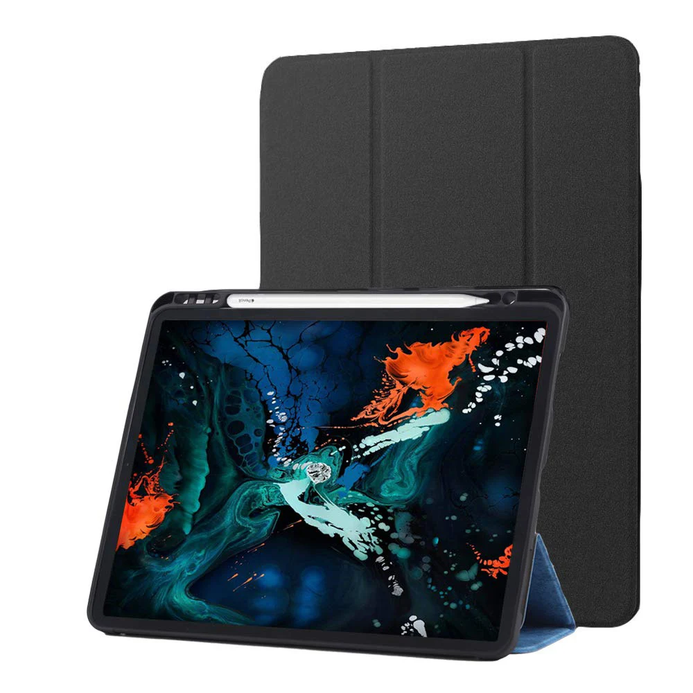 Чехол для нового iPad Pro 11 чехол с карандашом из искусственной кожи с магнитной подставкой+ Мягкая силиконовая задняя крышка для iPad Pro 11 чехол
