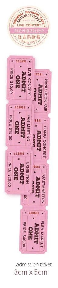 admission ticket 3 см* 5 м Ретро планировщик билетов Васи клейкие ленты стикеры Скрапбукинг винтажная маскирующая лента пуля школьный журнал офисные принадлежности sl2072 - Цвет: admission ticket