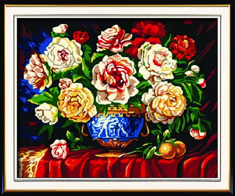 

Картина по номерам на холсте, цветы и богатство