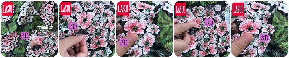 LASUI 2Y = 1 лот 3D или 2D топ изысканный великолепный шифрование цвет сетки кружева вышивка воды кружево ткань аппликация Гортензия X0264