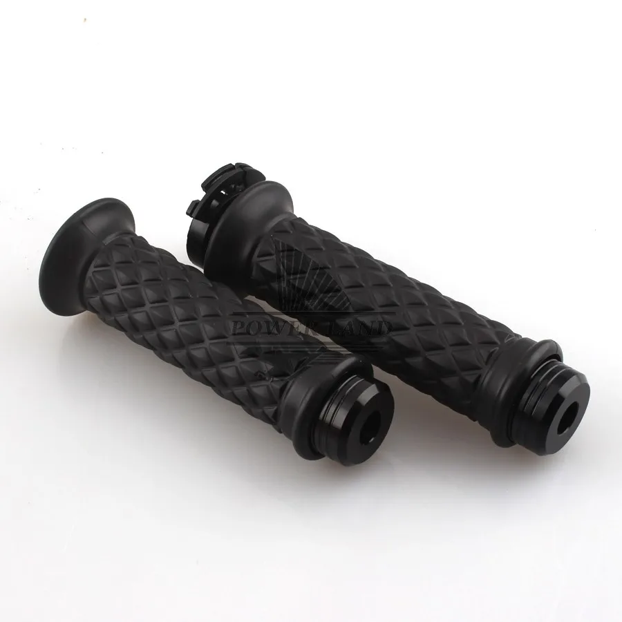 Черные заглушки для бара + руль руля с черными бриллиантами открытым стержнем 7/8