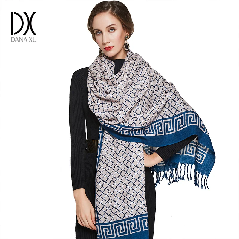 Модные шарфы и шали шаль зимний женский роскошный брендовый шарф шерстяное пончо