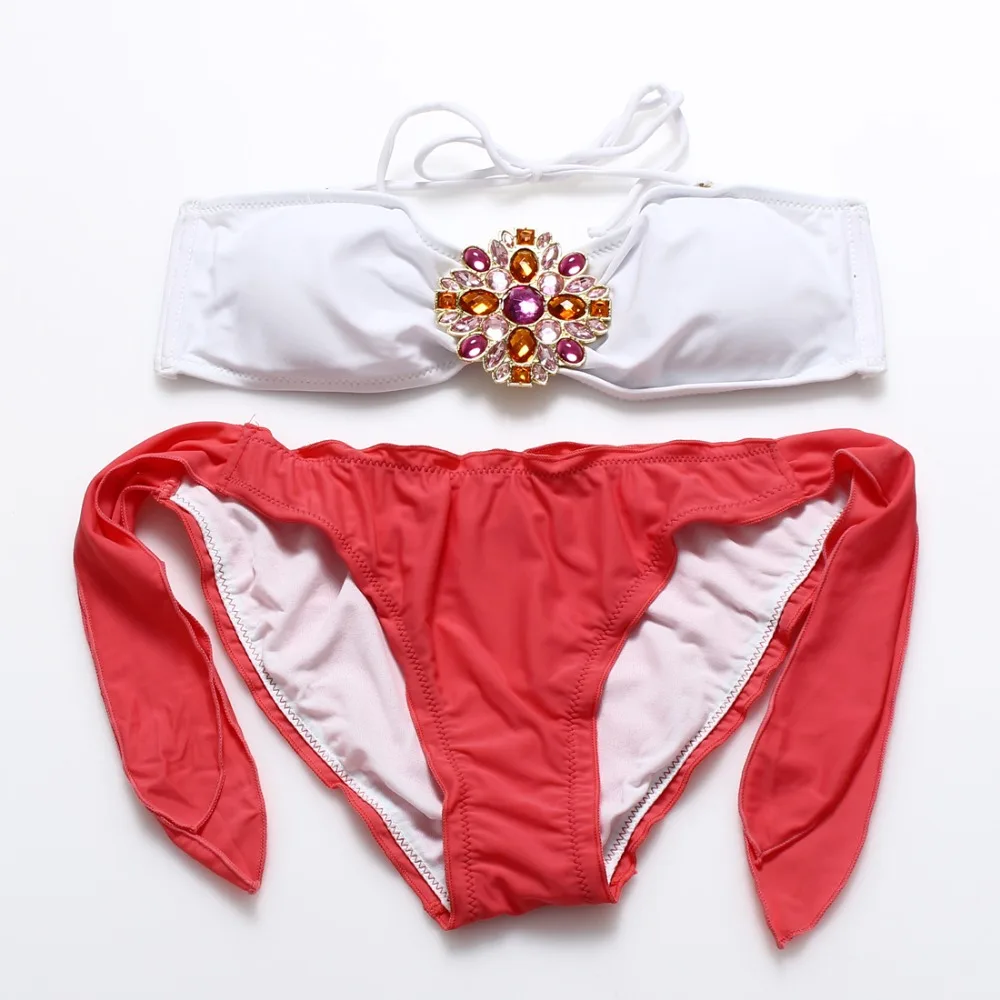 MisShow Swimsuits Women Sexy Bikini Rhinestone Swimwear 2017 New Arrive Beach Swimsuit push up bathing suit |