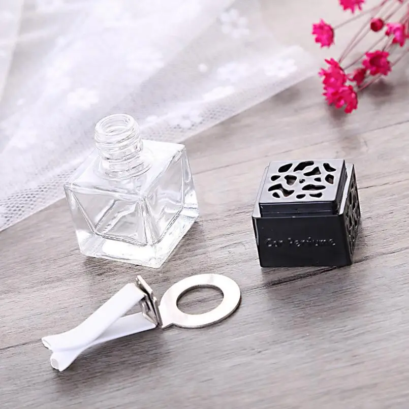 100 шт./лот 6 мл квадратная прозрачная стеклянная Автомобильная парфюмерная