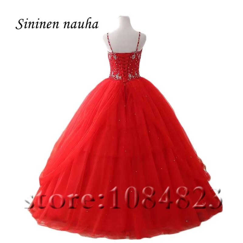 Длинные бальные платья Quinceanera бальное платье из тюля с бисером и кристаллами для
