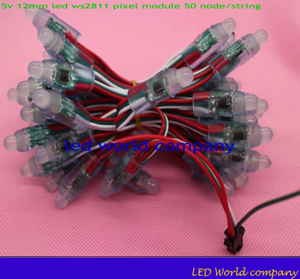Бесплатная доставка 12 мм WS2811 IC полноцветный пиксельный светодиодный модуль