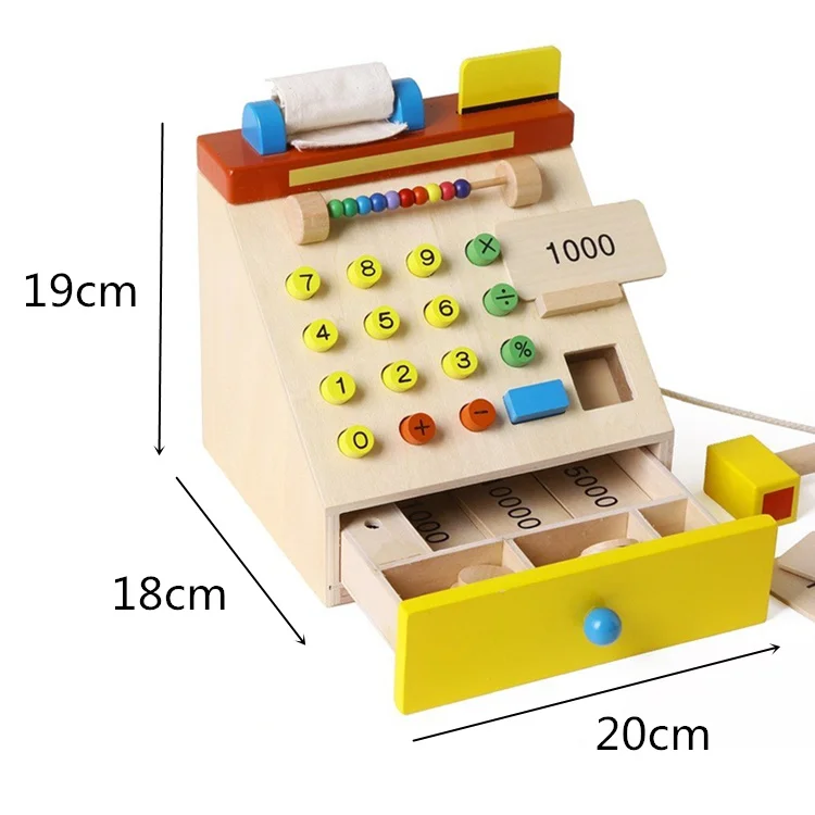 Новые детские игрушки симуляция кассовый аппарат мебель деревянные для детей