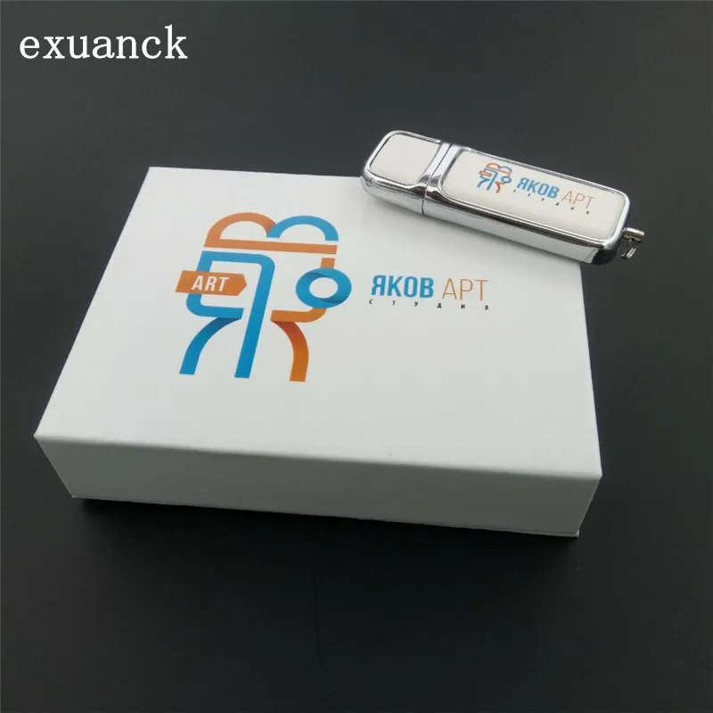 Exuanck индивидуальный логотип Usb 2 0 карты памяти кожаный + коробка с 4GB/8GB/16GB/32GB/64GB