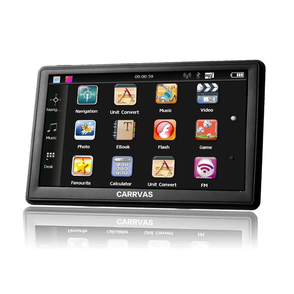 CARRVAS 7 дюймовый емкостный экран для автомобиля/грузовика gps навигация 800 м/Bluetooth/AV-IN/8 ГБ/256 м карты для Европы или Навител Россия