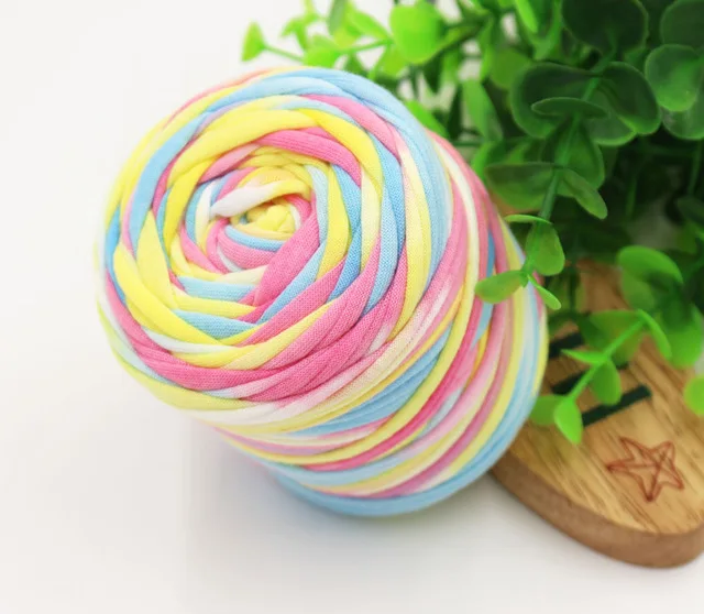 color 2 Красочные DIY вязание крючком ткань Ковры Пряжа 150 г хлопок шерсть вязание пункт ручной вязки Толстая вязаная корзина одеяло Пряжа Ремесло - Цвет: color 2