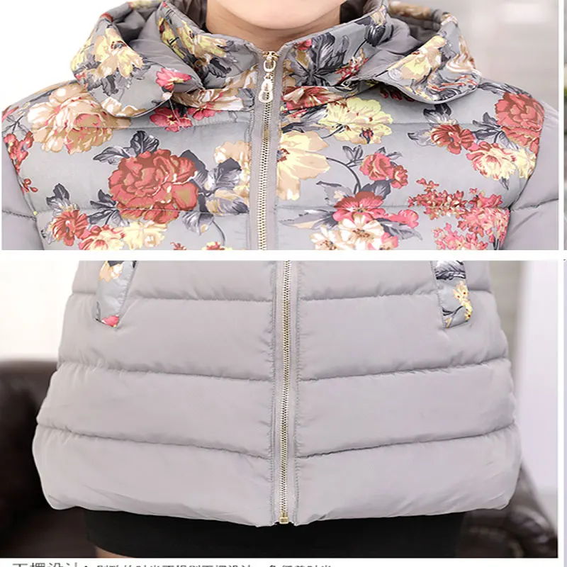 Middle age Ukraine Plus size Fur collar Winter Women Down Cotton Coat Parka 2017 Hooded Thicker Femme Fashion Female Jacket Z211