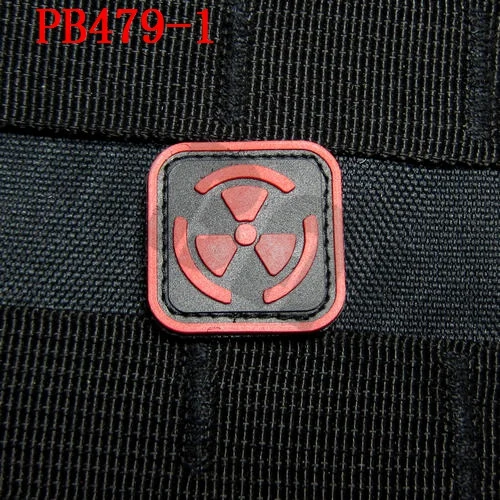 PB479 3D ПВХ патч 2 шт. Biohazard Обитель зла, Umbrella корпорация биохимической опасности логотип резиновый патч - Цвет: PB479