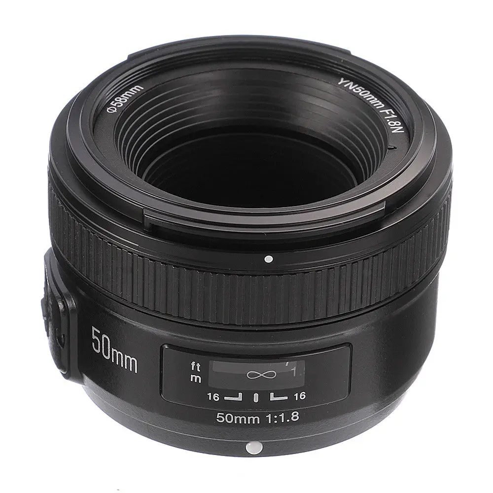 Светодиодная лампа для видеосъемки Yongnuo YN50mm F1.8 AF/MF Авто/ручная фокусировка объектива для Nikon D800 D750 D7200 D7100