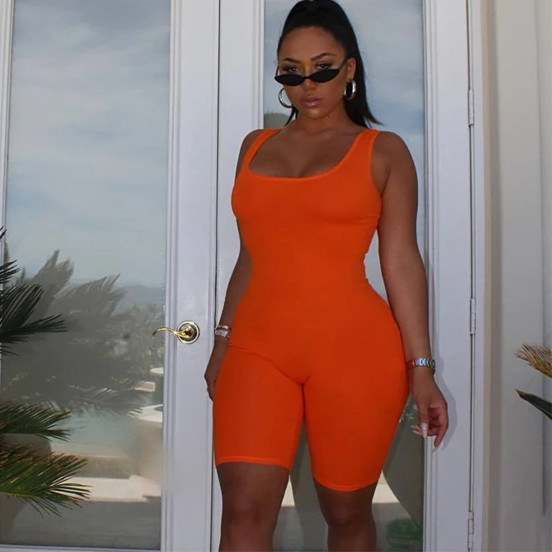 Женский комбинезон с открытой спиной неоновые облегающие велосипедные