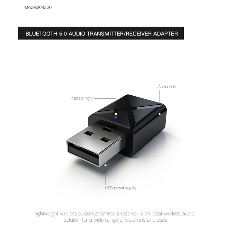 Беспроводной адаптер Mini USB Bluetooth 5 0 приемник аудио передатчик для ТВ/ПК наушников
