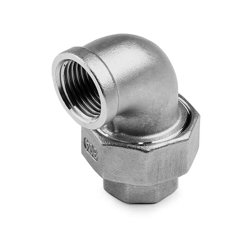 

3/4" Female BSP Thread 304 Stainless Steel Live Joint Elbow Coupling Union Connector Pipe Fitting for Tube Connection