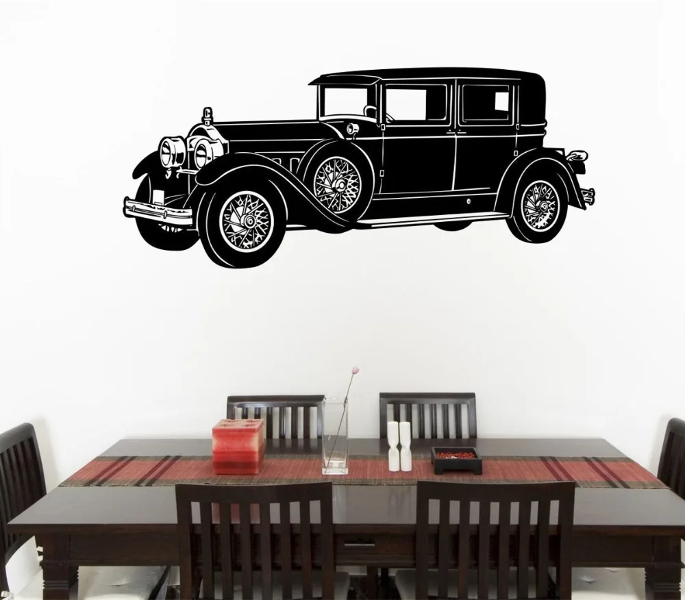 

Free shiping Removable 1957 Chevrolet Sedan Classic Car Vinyl Wall Sticker Home Decor Decal Art Curved Wall Mural Bedroom Paper