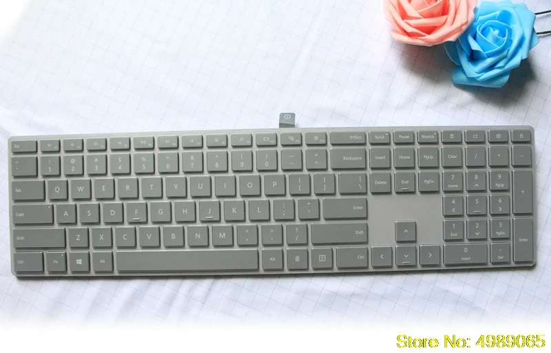 Силиконовый чехол для клавиатуры прозрачный полноразмерный протектор Microsoft Surface
