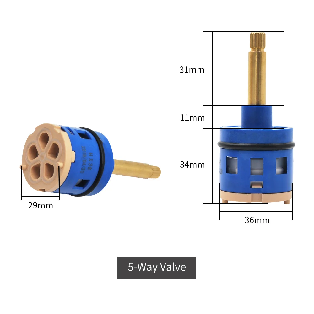 5way-blue-31mm Душевой клапан Керамика кран картридж 2/3/4/5 способ душевой переключатель смесительный клапан крана Запчасти для смесителей размеры 31/35/44 мм - Цвет: 5way-blue-31mm
