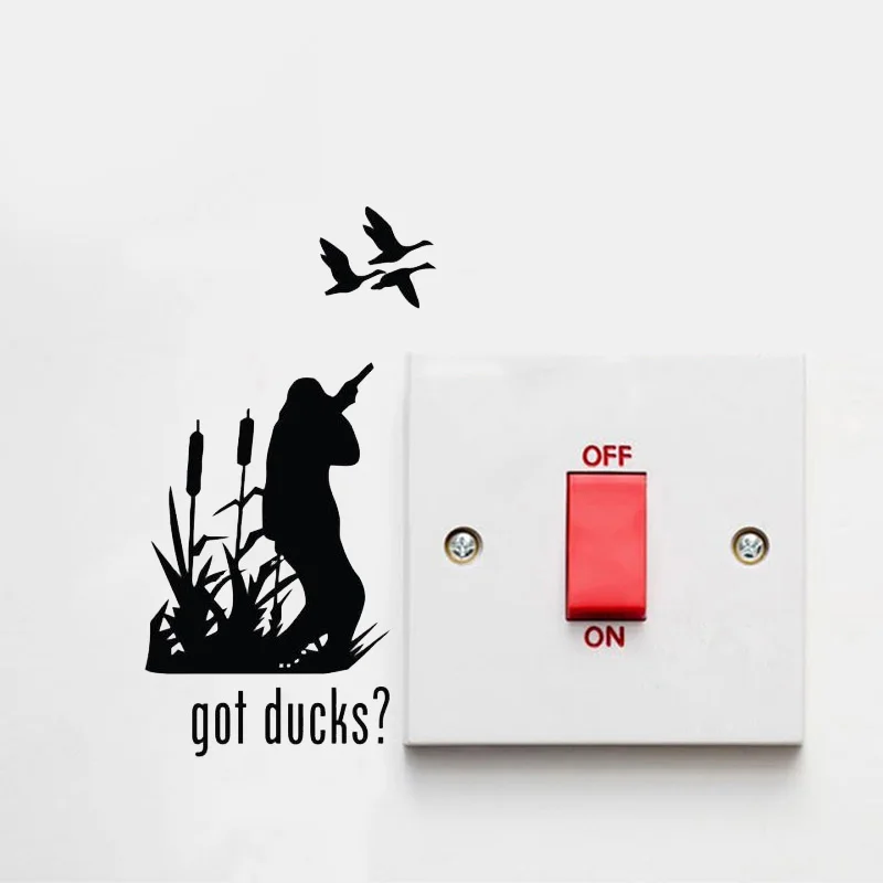 Получил утки Охота Декор стены виниловый стикер для переключателя креативные