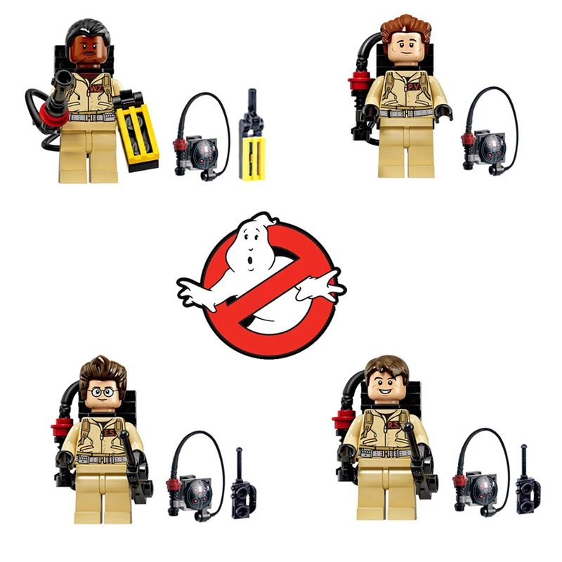 4 шт./компл. совместимый блоки Супер Герои Ghostbusters фигурки оружие Fastic собрать строительные блоки Коллекция игрушек для детей