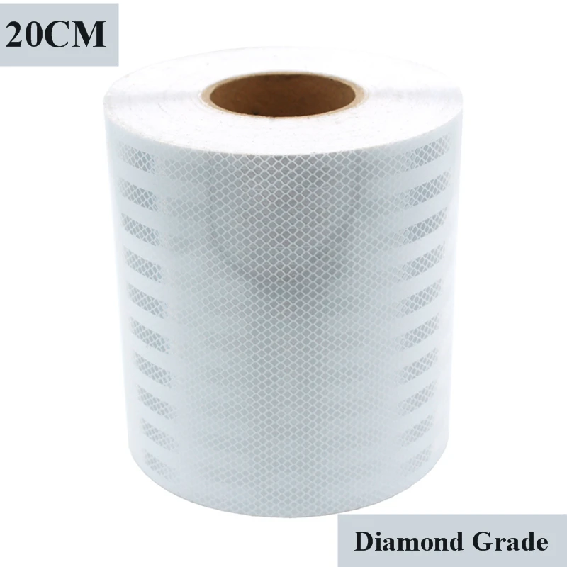 20 см * 45 м белые алмазные призматические отражающие листы клейкая лента защитная