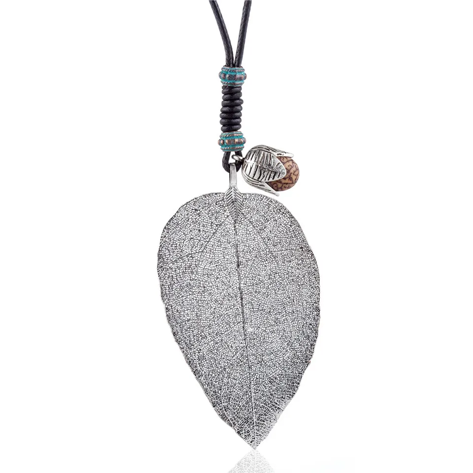 B Красивый лист и семена растений Для женщин jewelry основа для кулонов и ожерелья женщин ожерелье Mujer колье Kolye Bijoux Femme - Окраска металла: B