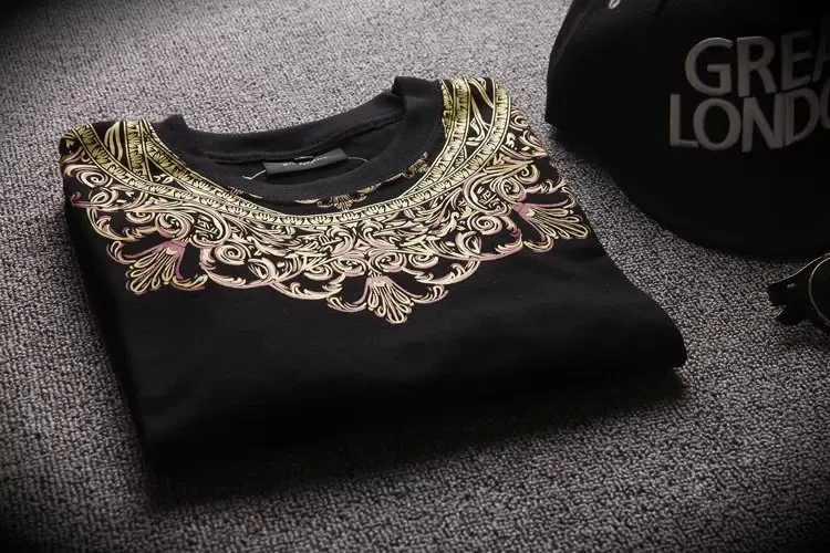 Мужская футболка с принтом HBA Bandana пейсли и молнией сбоку|Мужские футболки| |