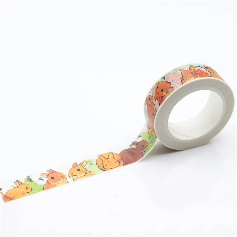 Yellow Rabbit series paper Masking Tape/zakka DIY adhesive tape tools/cute Stationery 3033 | Канцтовары для офиса и дома