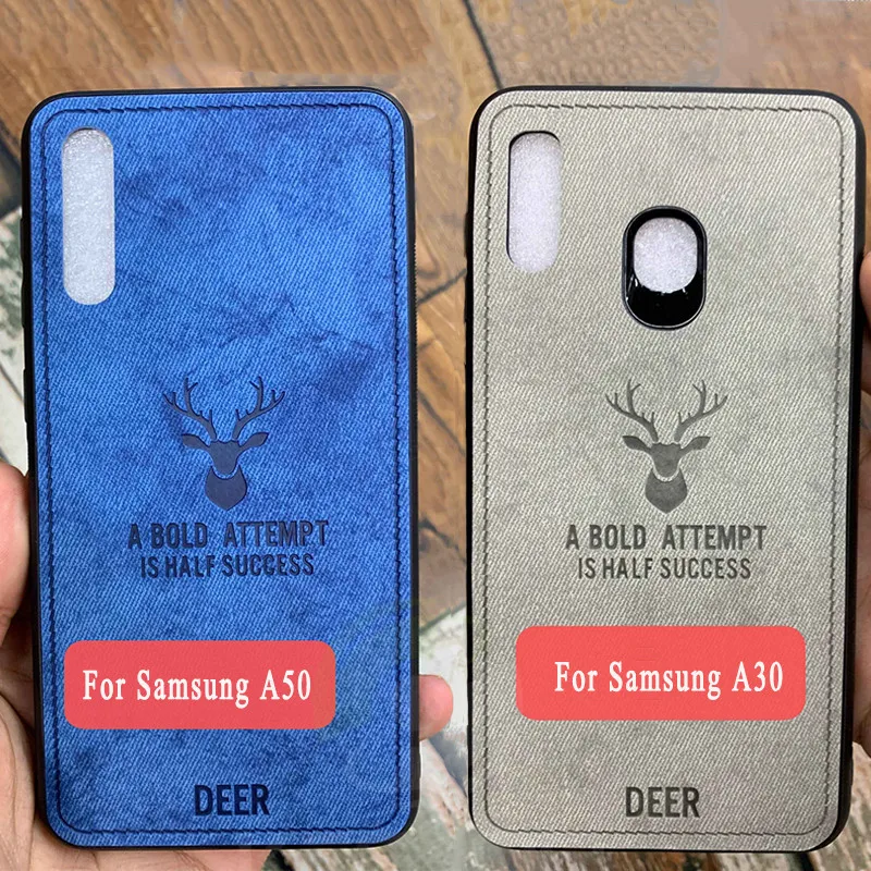 Классический тканевый чехол Muchi для Samsung Galaxy A30 мягкая силиконовая рамка задняя