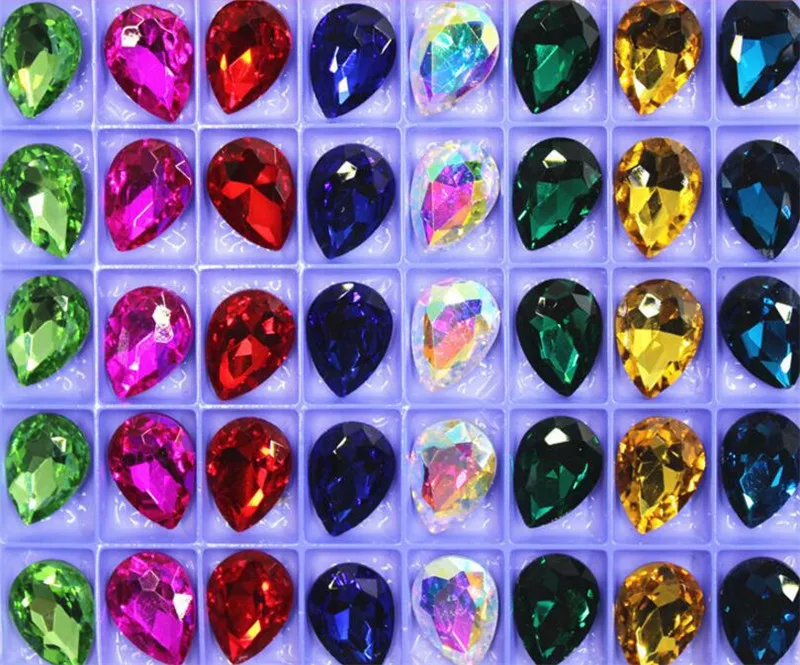 100 шт случайных смешанных размеров и цветов с заостренным задним дном