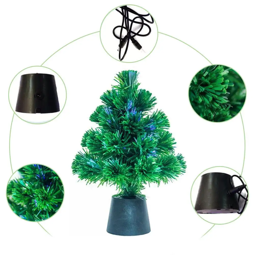 Мини USB волоконно оптическая Рождественская елка 30 см светильник мини