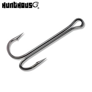 Рыболовные крючки Hunthouse, 10, 20, 30, двойной крючок, высокое качество, углеродистая сталь, рыболовные крючки, острые Крючки #1, #2, #3, #4, набор рыболовных снастей