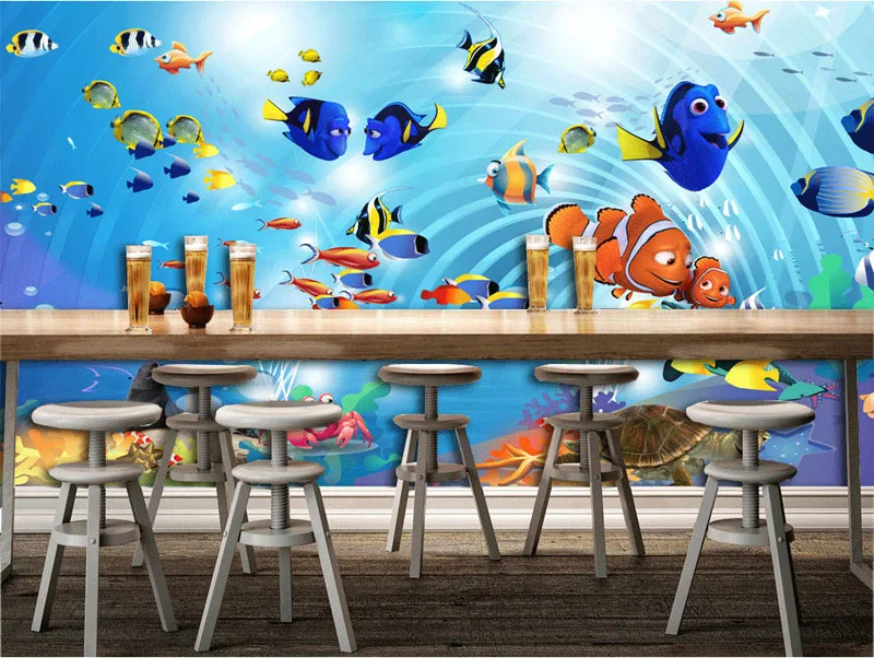 Bacaz 8d Космос морской мир 3d мультфильм обои роспись для детской комнаты фон 3D фото