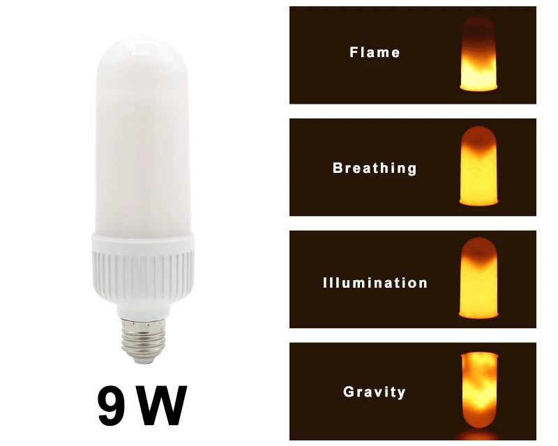AC 85-265V 2835SMD светодиодный светильник с эффектом пламени E27, имитирующий 3 Вт 9 Вт Мерцающая лампа, декоративный креативный светильник с эффектом мерцания