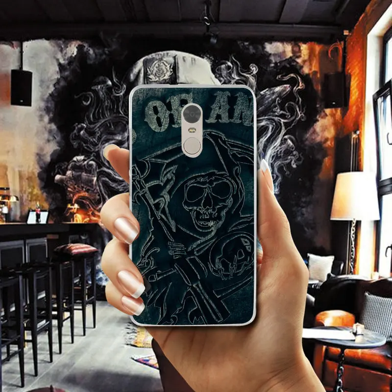 Soft TPU Cell Phone Cases for Xiaomi Mi Redmi Note 2 3 3S 4 4X 4A 5 5S 6 8 A1 Pro Plus Coque Shell Bags Fashion Sons of Anarchy |