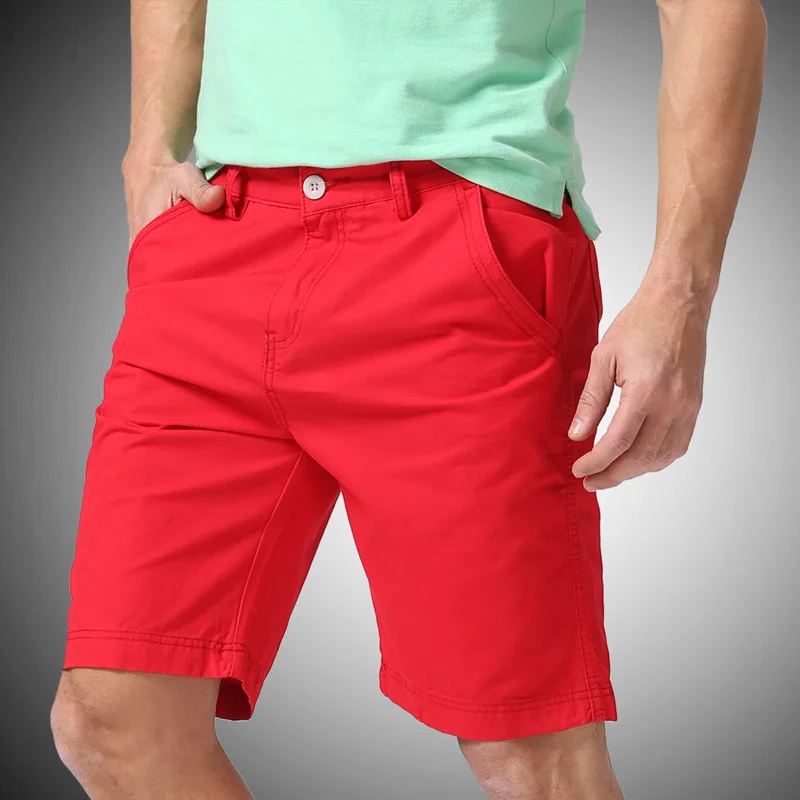 Шорты E5075 мужские пляжные хлопок повседневные модные белые 7 цветов размеры США 30