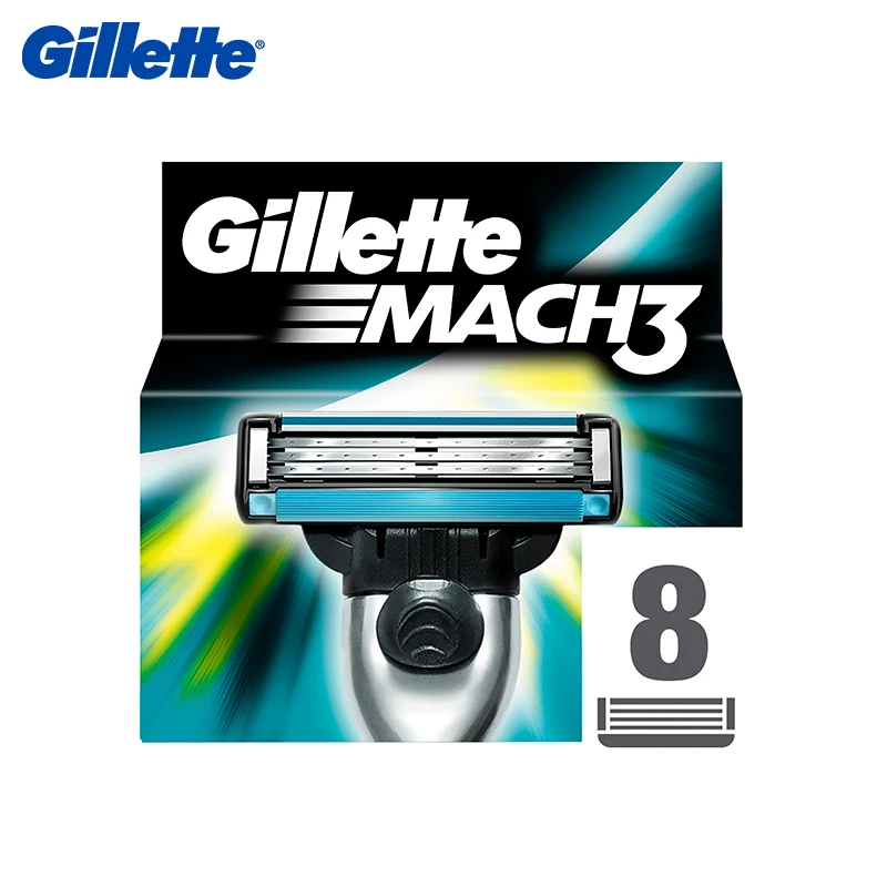 Заменяемые мужские Т картриджи для Gillette Mach3 8 шт. бритвенные лезвия мужчин уход за