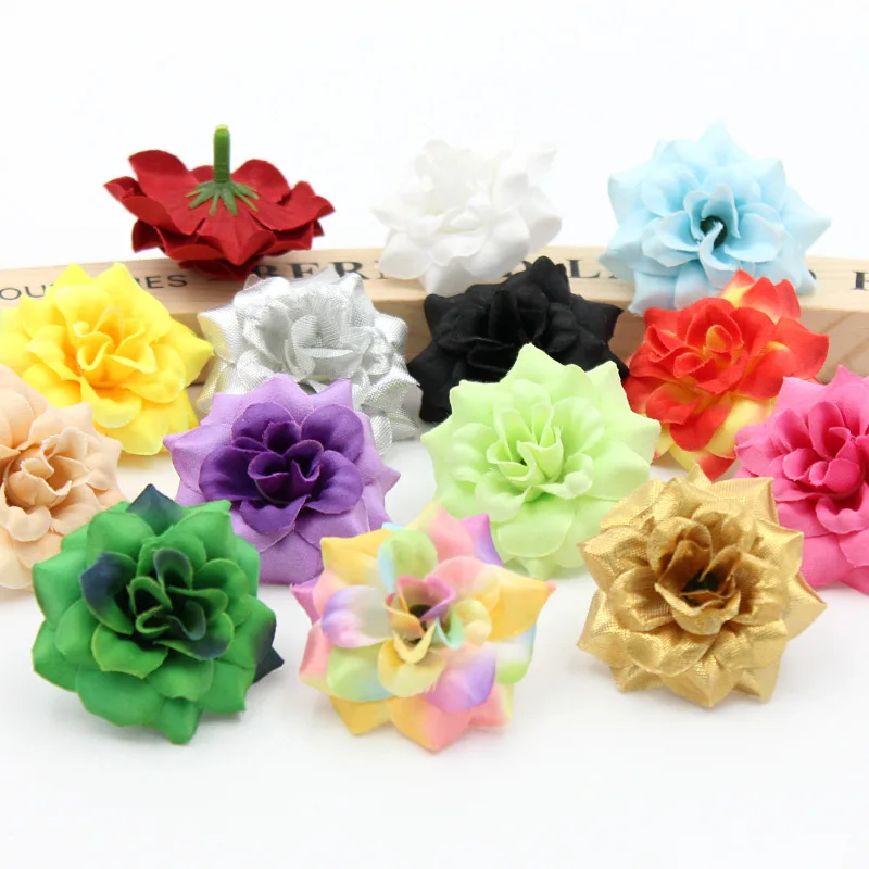 20 шт./лот богатые и красочные искусственные розы шелковые цветы для свадебного