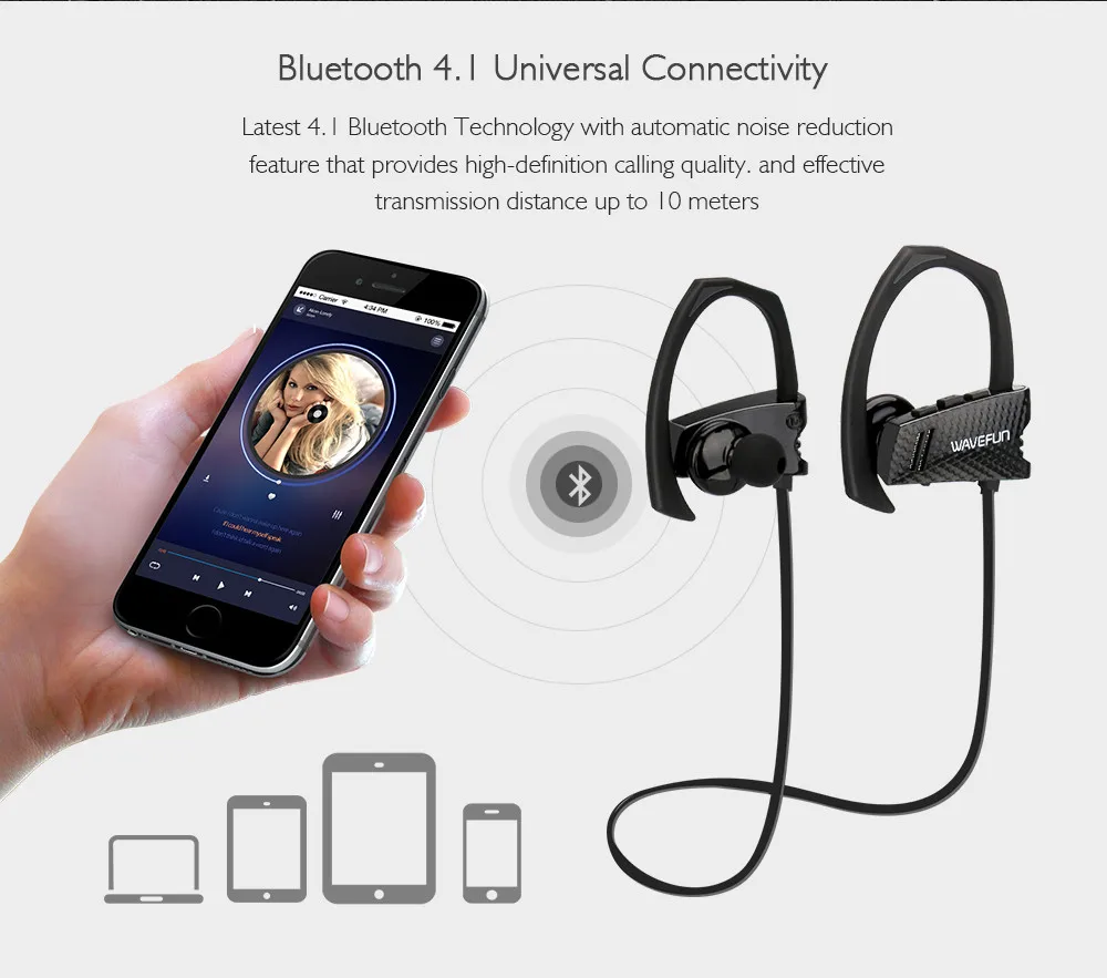 Wavefun X Buds Lite 4.1 Bluetooth блютуз наушники беспроводных наушников IPX5 7hrs Время музыки
