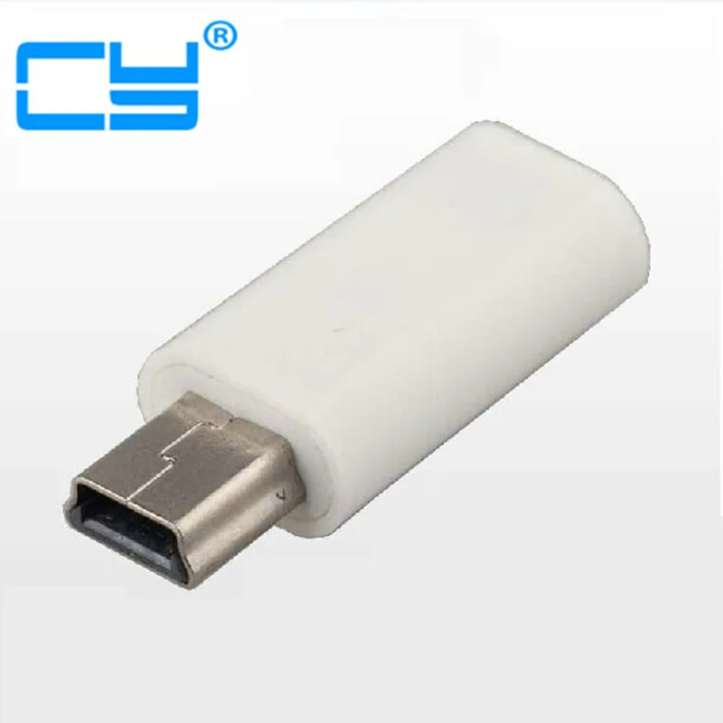 Белый мини-usb штекер к Micro Usb гнездовой разъем адаптера зарядное устройство для