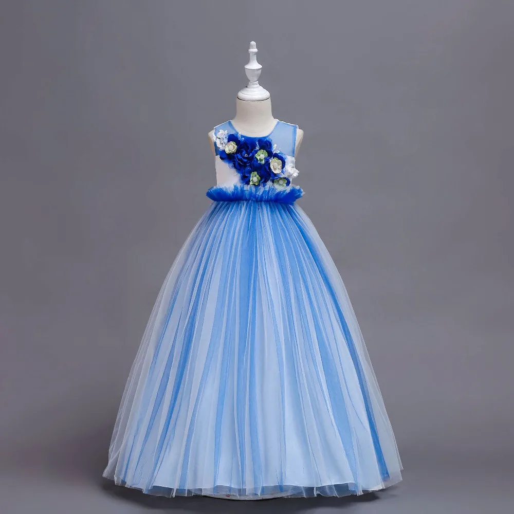 Flowers Teen girls Full dress for Birthday party and wedding Prom Princess Frocks vestidos costumes 6 8 10 12 14 16 Years | Детская