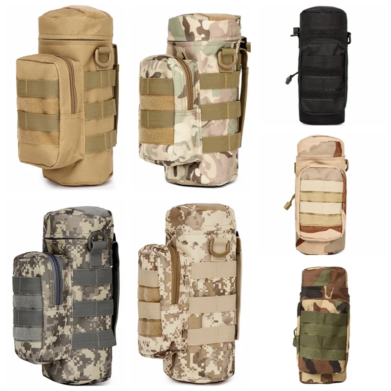 CQC на открытом воздухе тактический Molle бутылка для воды Чехол камуфляж Военная охота кемпинг туризм туристическое снаряжение поясная сумка чайник держатель