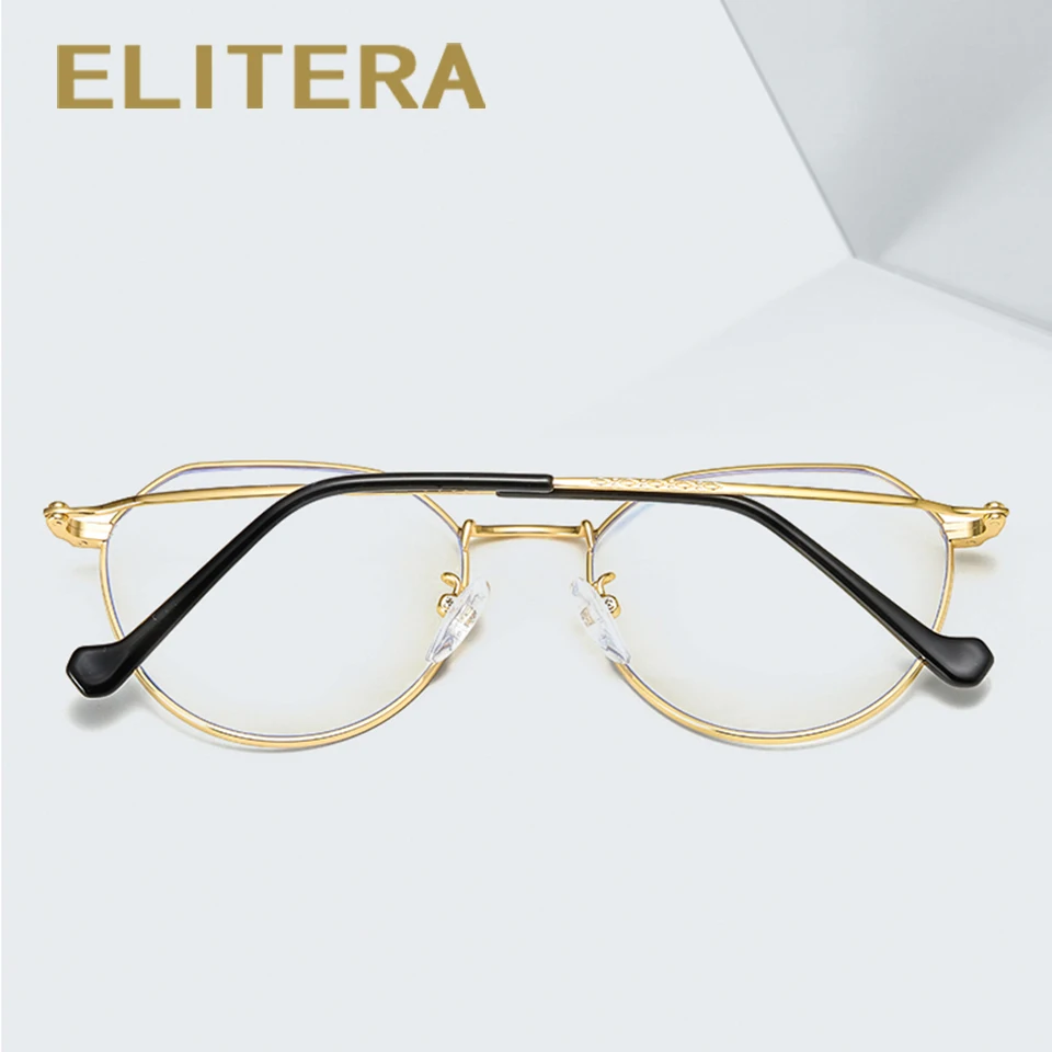 ELITERA женские круглые очки прозрачная оправа для очков золотые металлические |